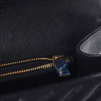 Saint Laurent Sheepskin Matelasse Chevron Monogram Large College Satchel Black 8 of 8