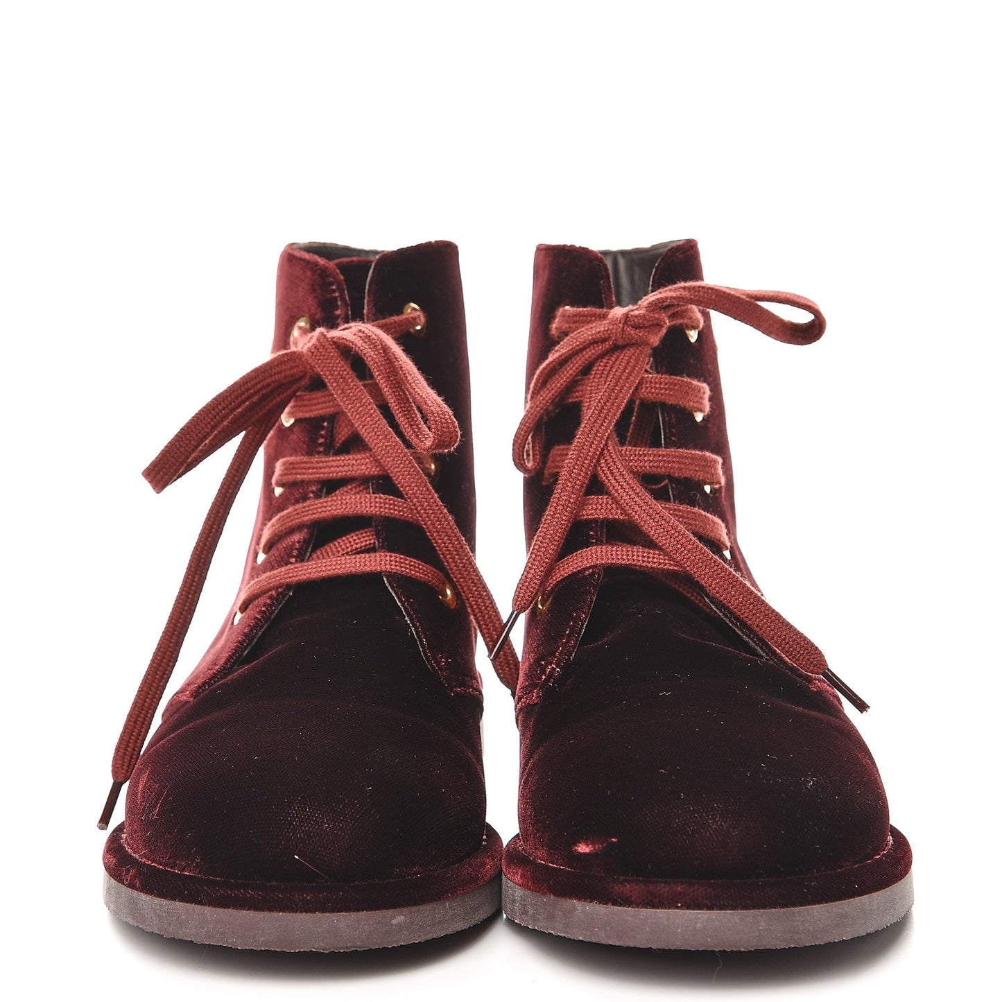 Velvet CC Lace Up Boots 36 Burgundy
