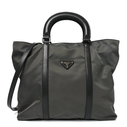 Prada Tessuto Nylon Pocket Tote Grey 1 of 9