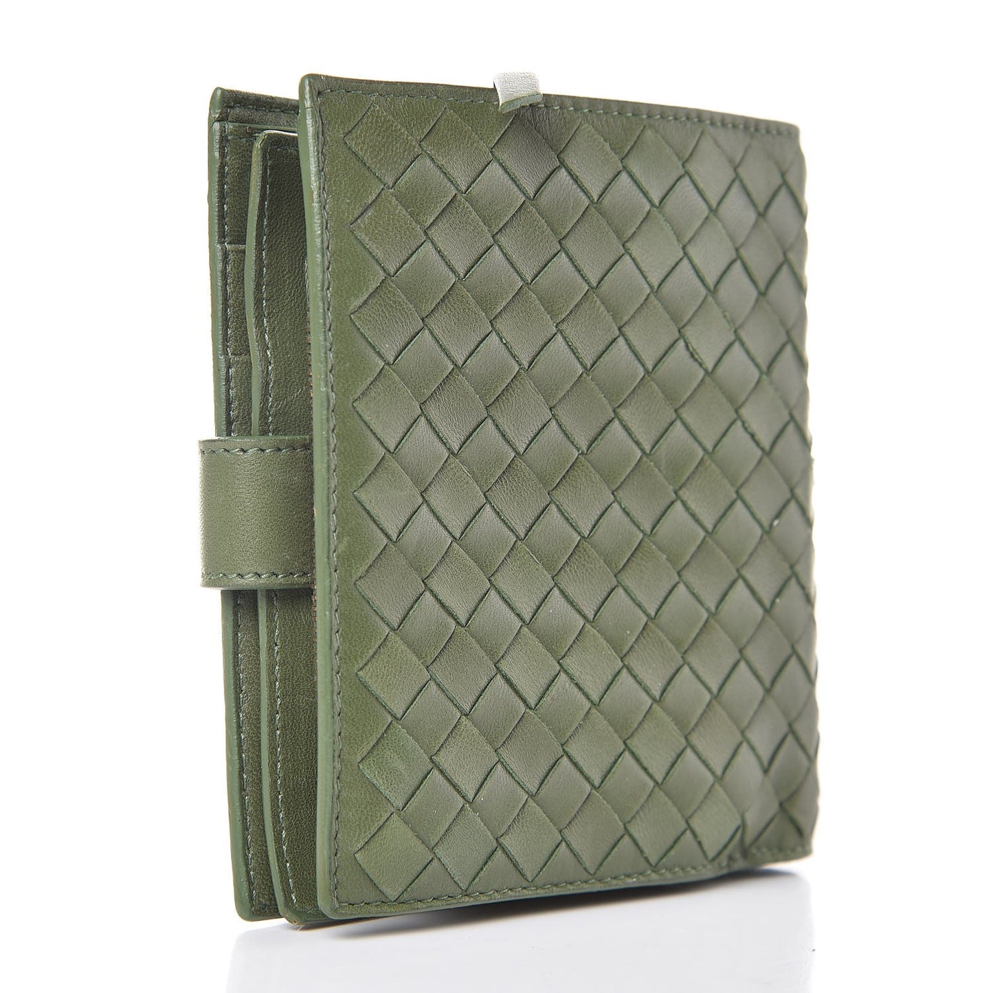Nappa Intrecciato French Flap Wallet Foglia