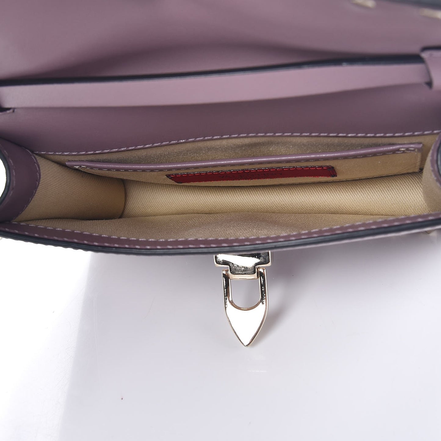 Vitello Rockstud Shoulder Flap Bag Dark Mauve