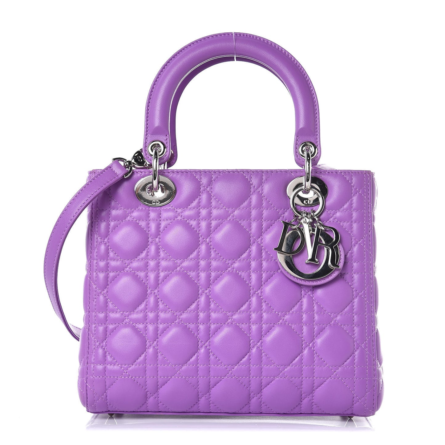 Lambskin Cannage Medium Lady Dior Purple