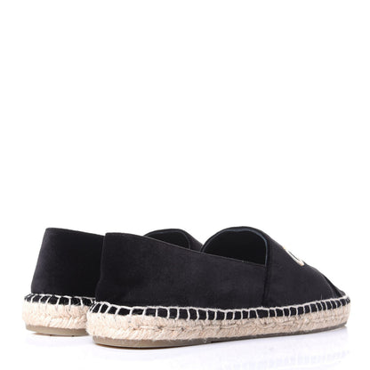 Chanel Velvet Logo Espadrilles 36 Black 4 of 10