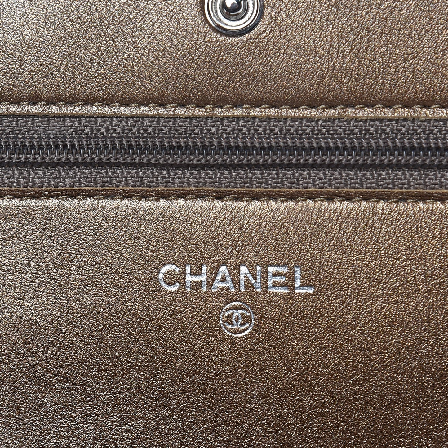 Metallic Caviar Timeless CC Wallet On Chain WOC Bronze