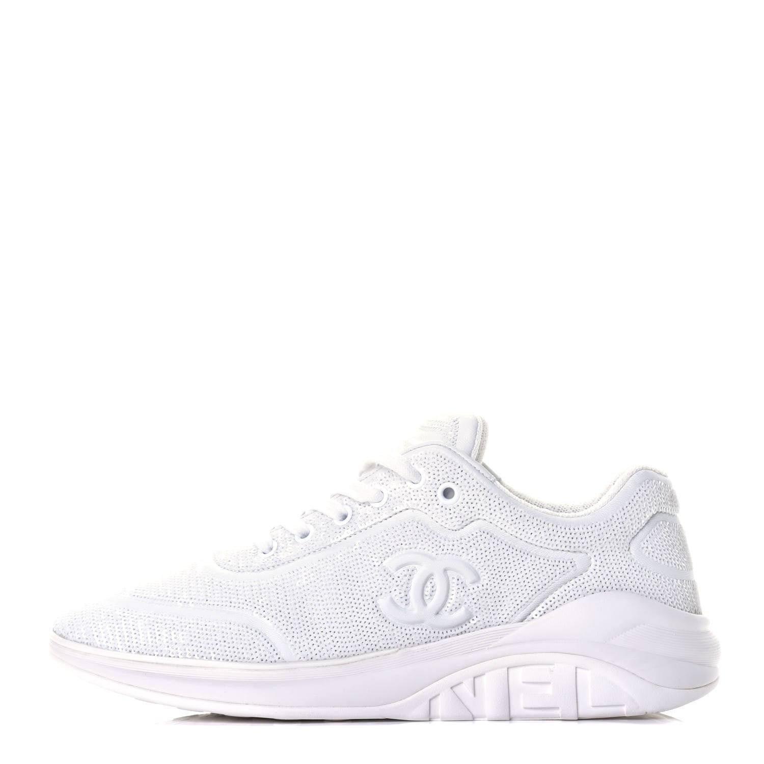 Chanel Sequin CC Sneakers 42 White 1 of 9