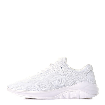 Chanel Sequin CC Sneakers 42 White 1 of 9
