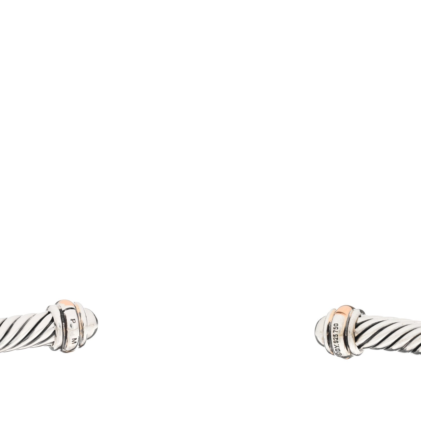 Sterling Silver 18K Rose Gold 4mm Cable Classics Bracelet