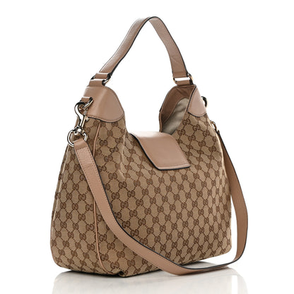 Gucci Monogram Web Medium Dressage Hobo Beige 3 of 13