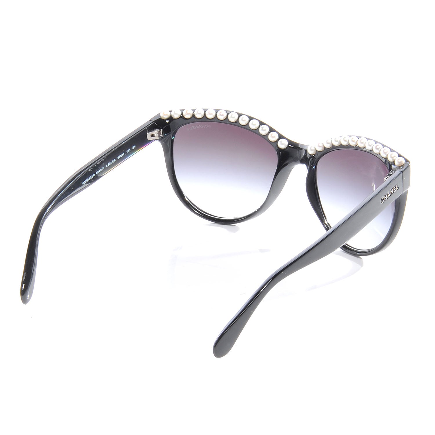 Chanel Freshwater Cultured Pearl Butterfly Sunglasses 6040 H Black 2 of 5
