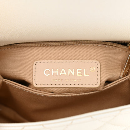 Chanel Iridescent Caviar Quilted Extra Mini Coco Handle Flap White 6 of 10