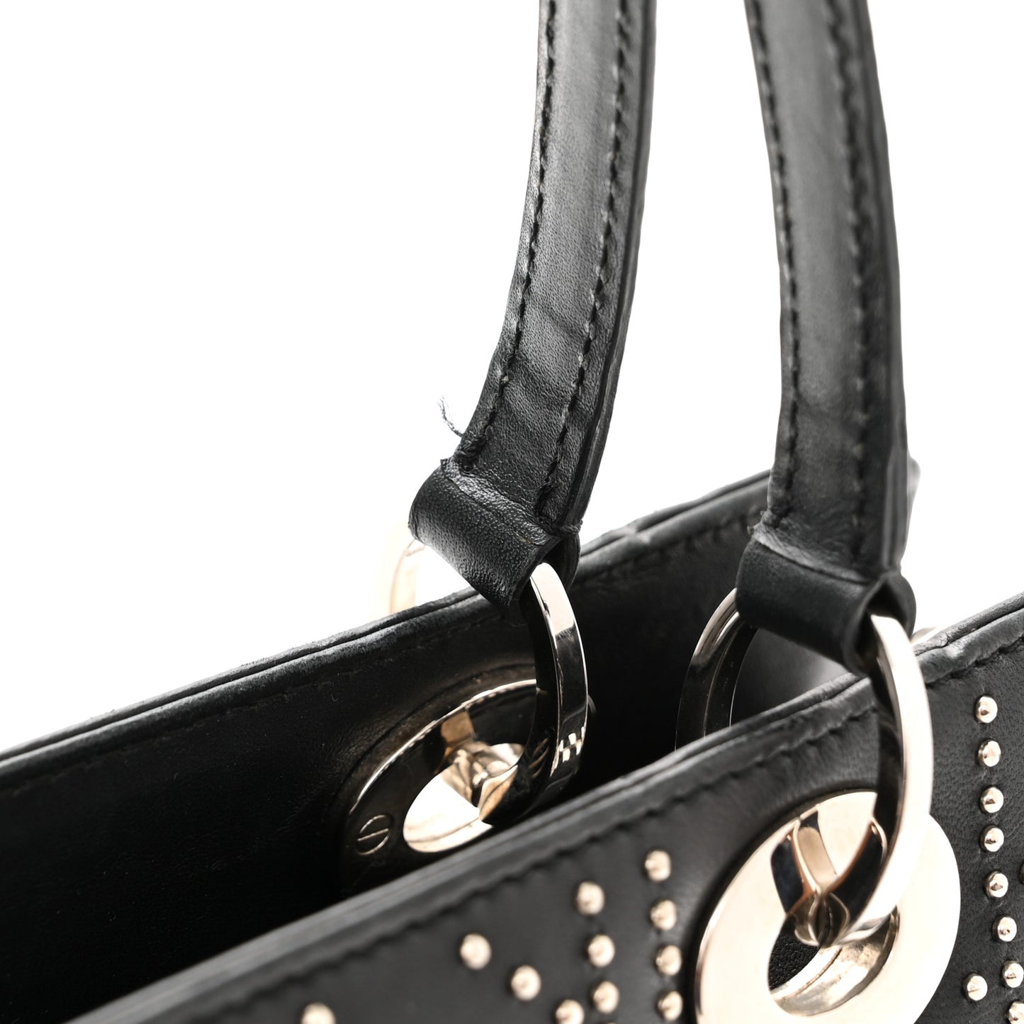 Lambskin Cannage Studded East West Lady Dior Black