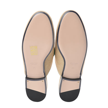 Gucci Canvas Vintage Charlotte Web Womens Princetown Slippers 35 Sand New Shamarock 6 of 7