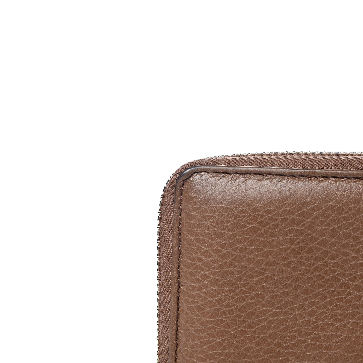 Pebbled Calfskin Soho Zip Around Wallet Brown