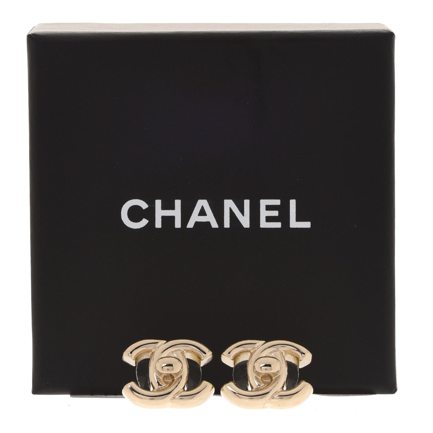 Metal CC Turnlock Earrings Gold