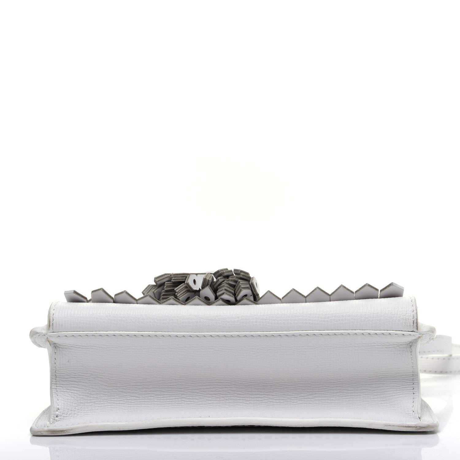 Burberry Grainy Calfskin Broguing Tassel Small Macken Crossbody Bag Chalk White 10 of 13