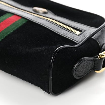 Gucci Suede Patent Web Mini Ophidia Shoulder Bag Black 9 of 11