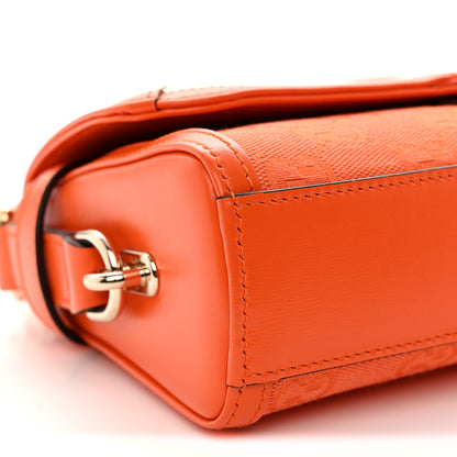 Gucci GG Monogram Textured Dollar Calfskin Small Luce Shoulder Bag Orange 8 of 9