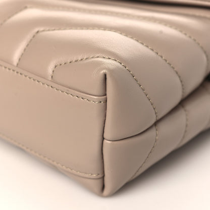 Saint Laurent Calfskin Y Quilted Monogram Toy Loulou Satchel Latte 8 of 9