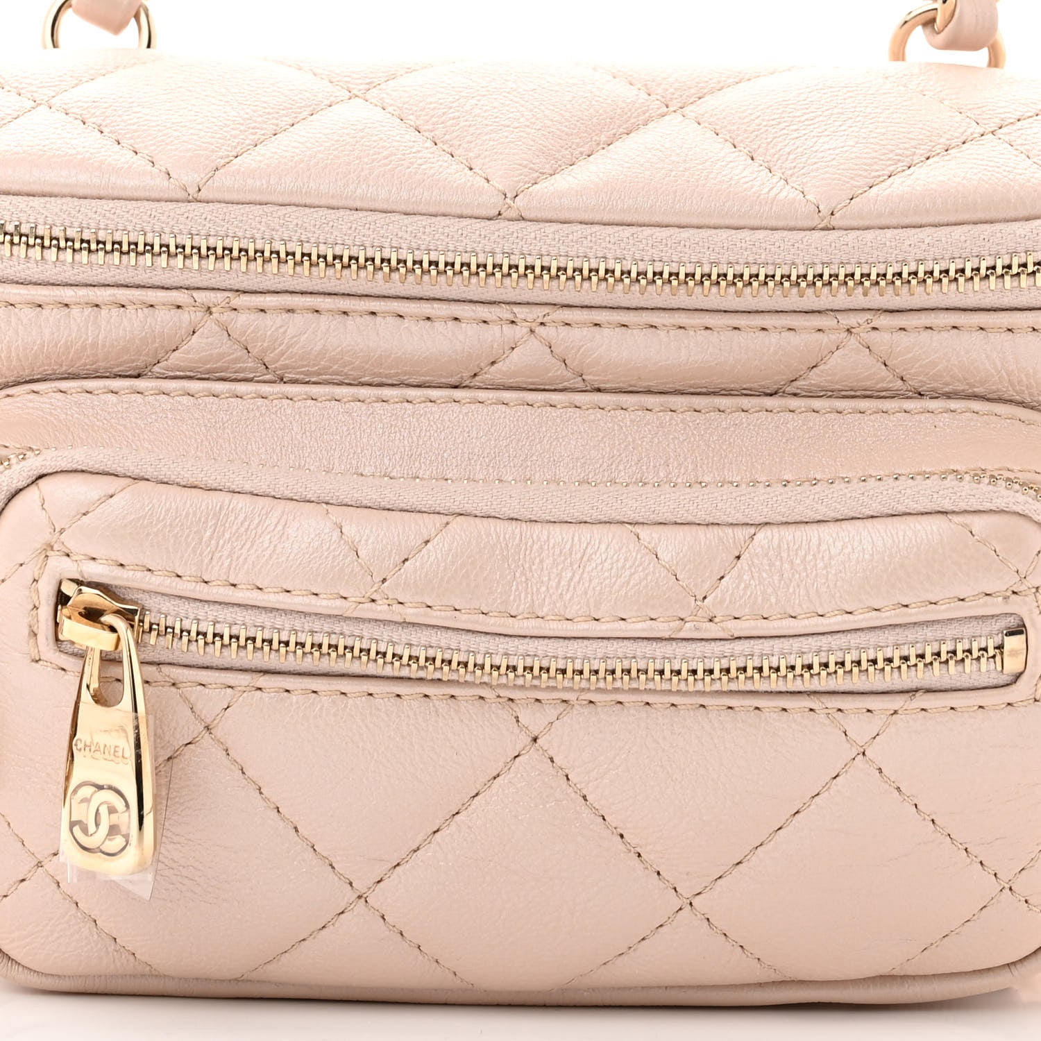 Chanel Iridescent Calfskin Quilted All About Waist Belt Bag Beige 8 of 11