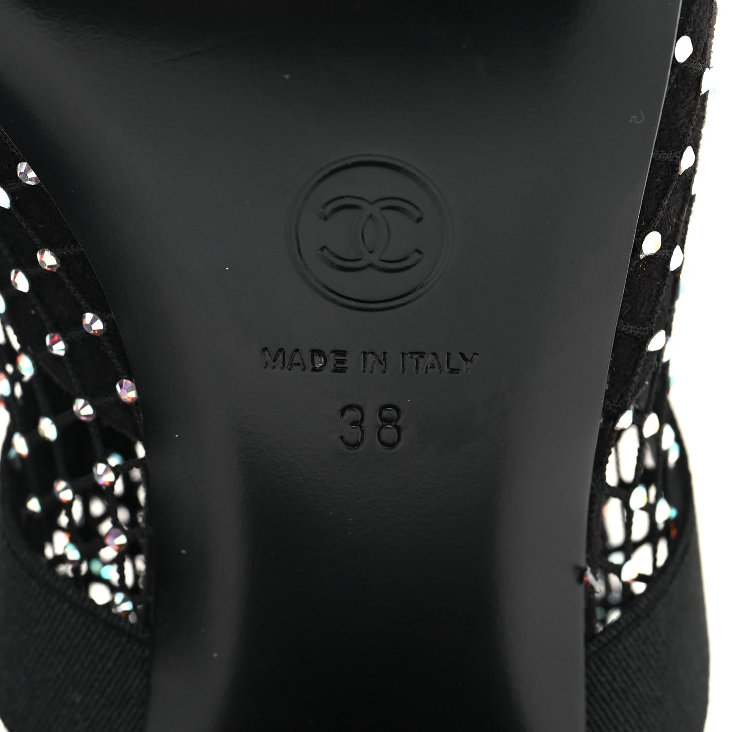 Resille Strass Kid Suede Patent Mary Jane Short Boots 38 Black