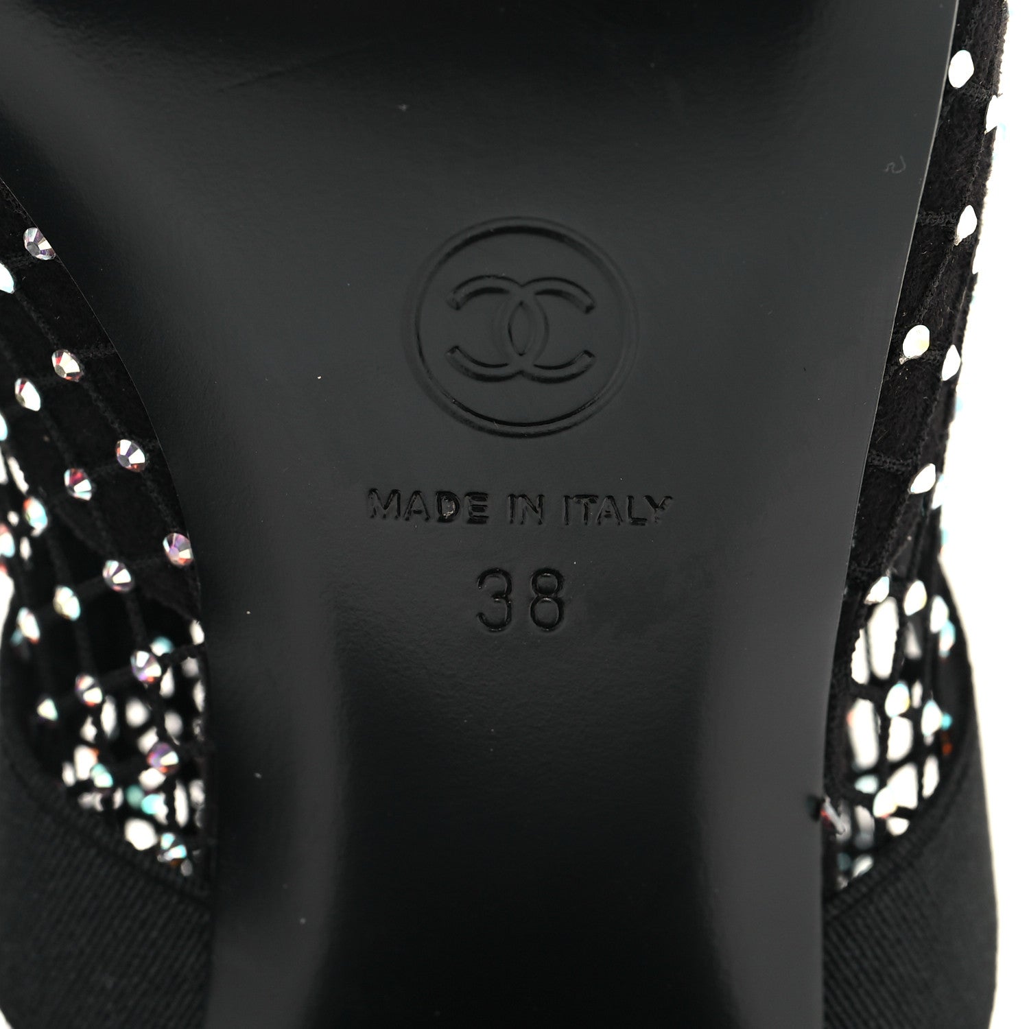 Chanel Resille Strass Kid Suede Patent Mary Jane Short Boots 38 Black 6 of 7