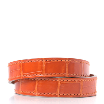 Hermes Shiny Alligator Kelly Double Tour Bracelet S Orange 3 of 4