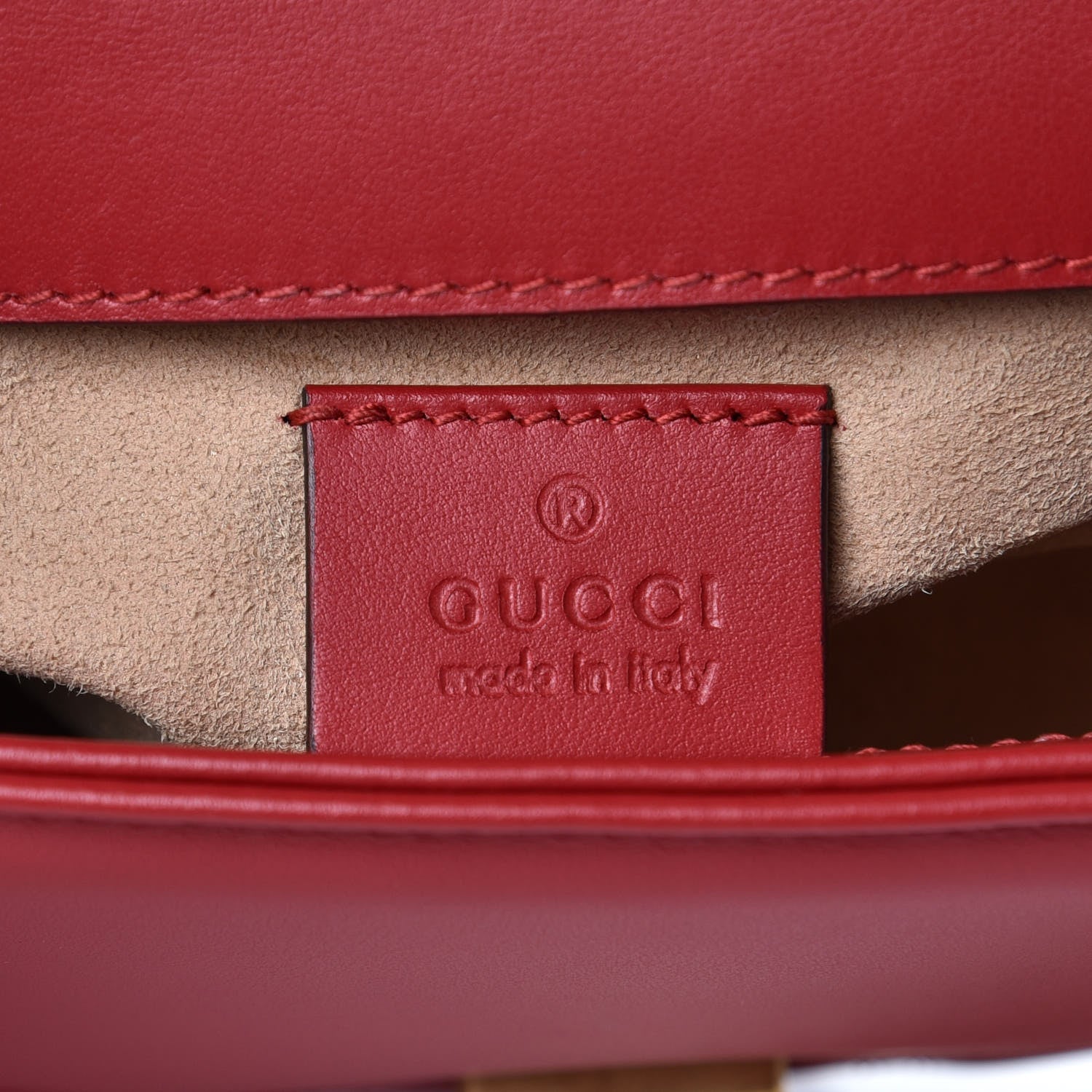 Gucci Calfskin Matelasse Mini GG Marmont Top Handle Shoulder Bag Hibiscus Red 6 of 7