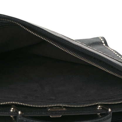Fendi Cuoio Romano Selleria Metal Stitch Large Mens Peekaboo Iconic Essential Satchel Black 6 of 7