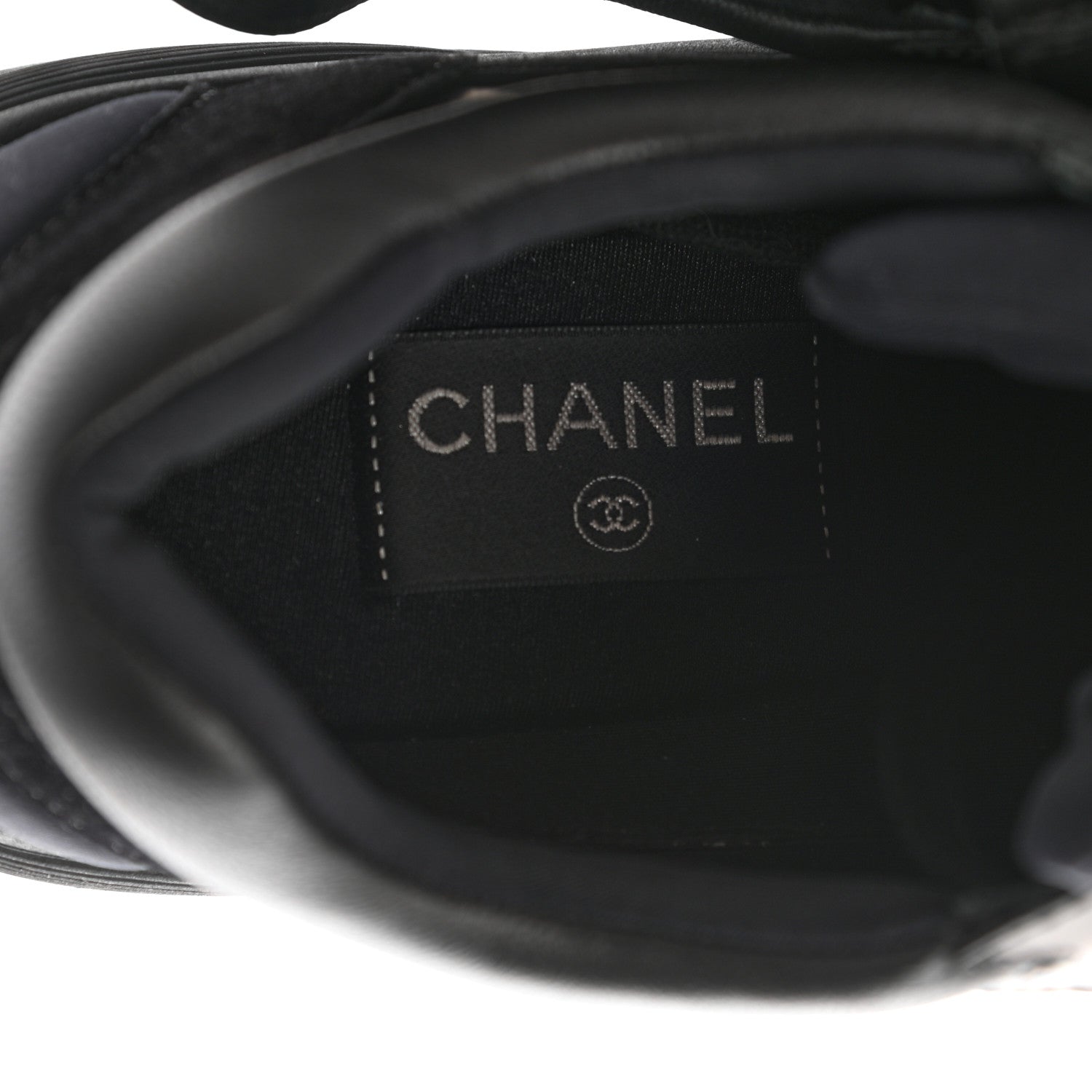 Chanel Toile Suede Calfskin CC Sneakers 40.5 Black 6 of 10