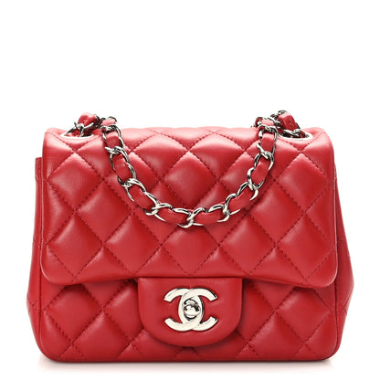 Chanel Lambskin Quilted Mini Square Flap Dark Red 1 of 9