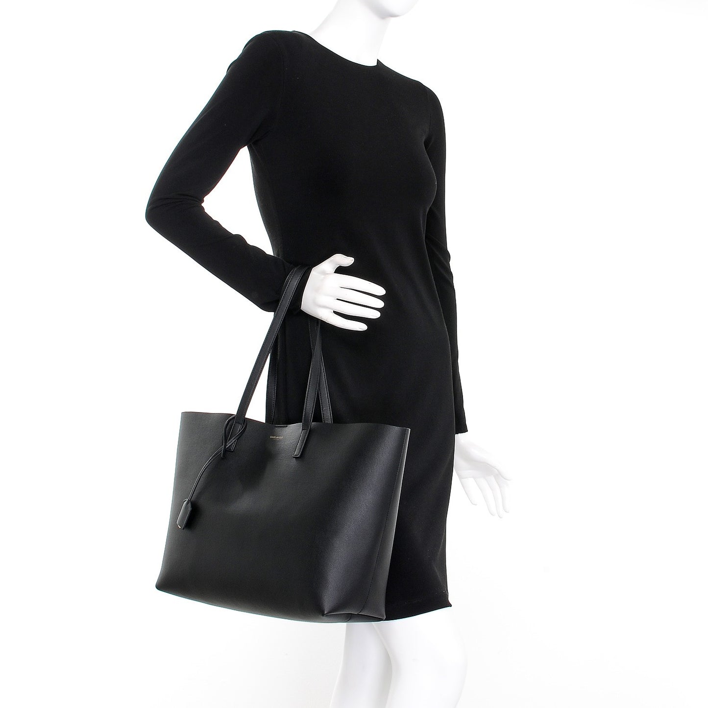 Calfskin Large Shopping Tote Black