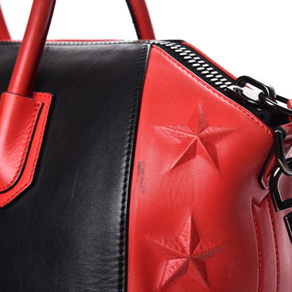 Givenchy Smooth Calfskin Star Embossed Medium Antigona Black Red 10 of 17