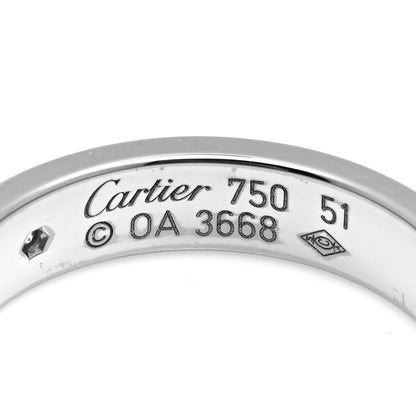 Cartier 18K White Gold Diamond 4mm LOVE Wedding Band Ring 51 5.75 4 of 4