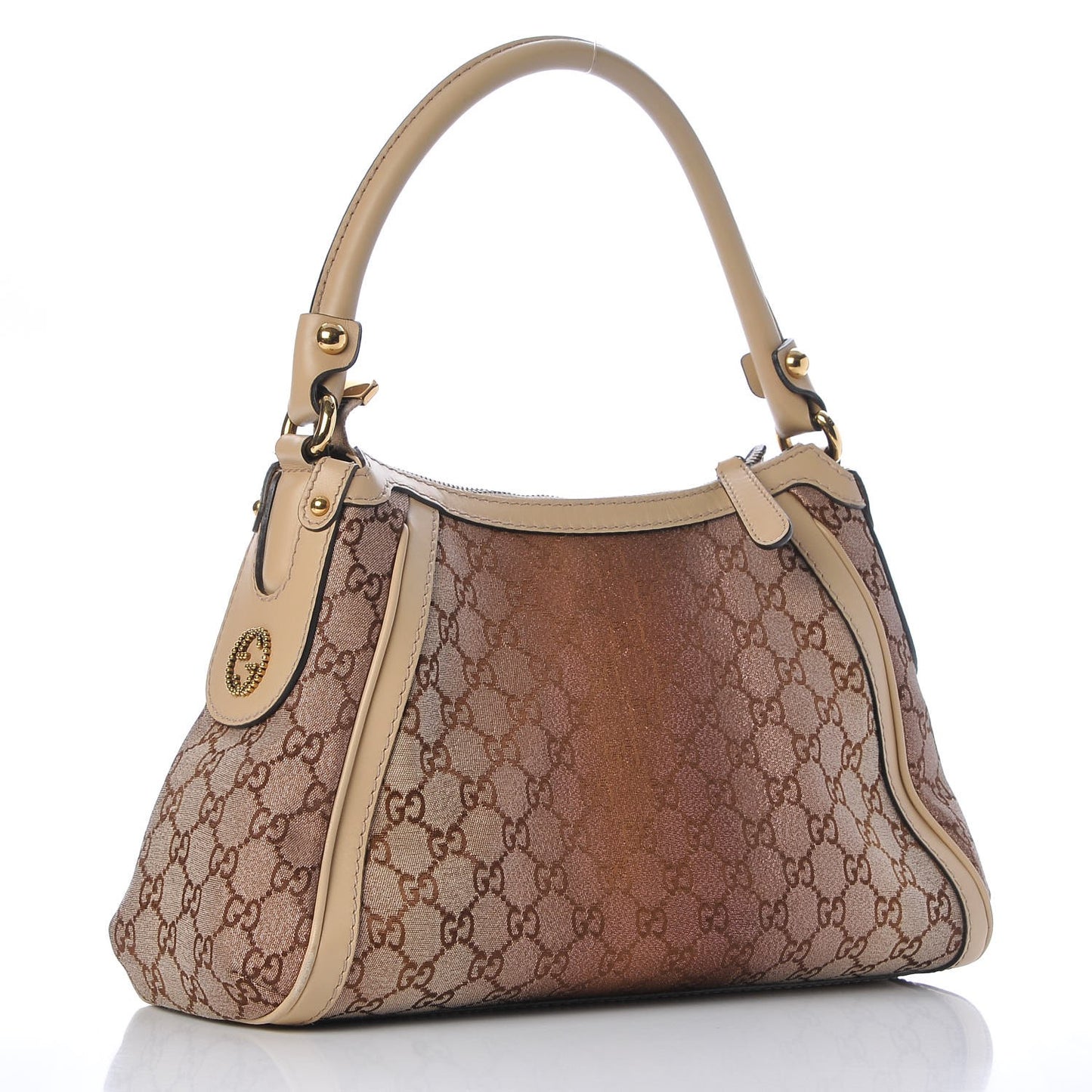 Monogram Lurex Small Scarlett Studded Interlocking G Hobo Bronze