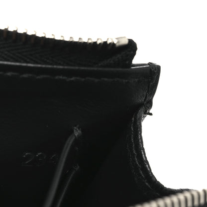Prada Vitello Daino Stitch Triangle Zip Around Keychain Black 8 of 8