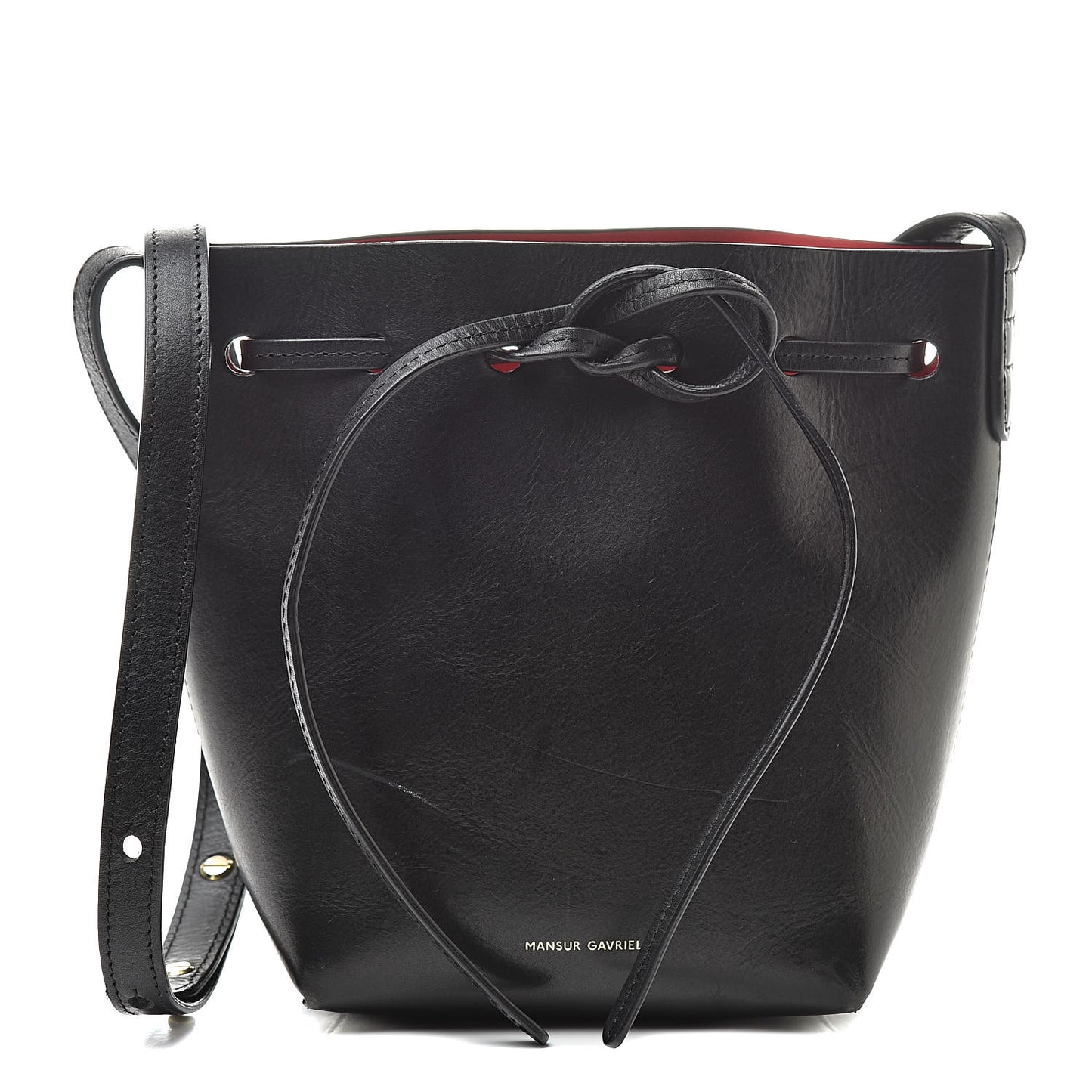 Calfskin Mini Mini Bucket Bag Black Flamma