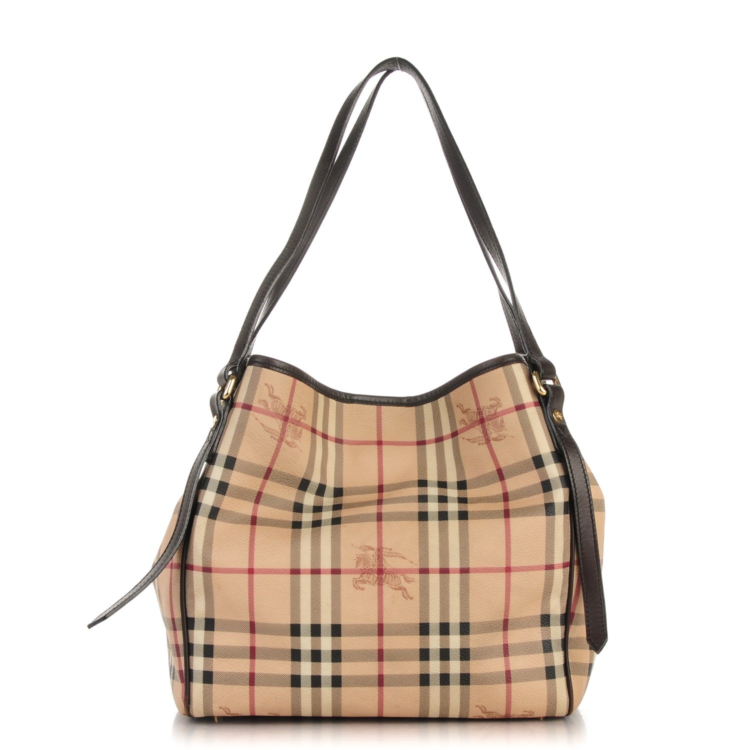 Burberry Haymarket Check Small Canterbury Tote Chocolate 1 of 10