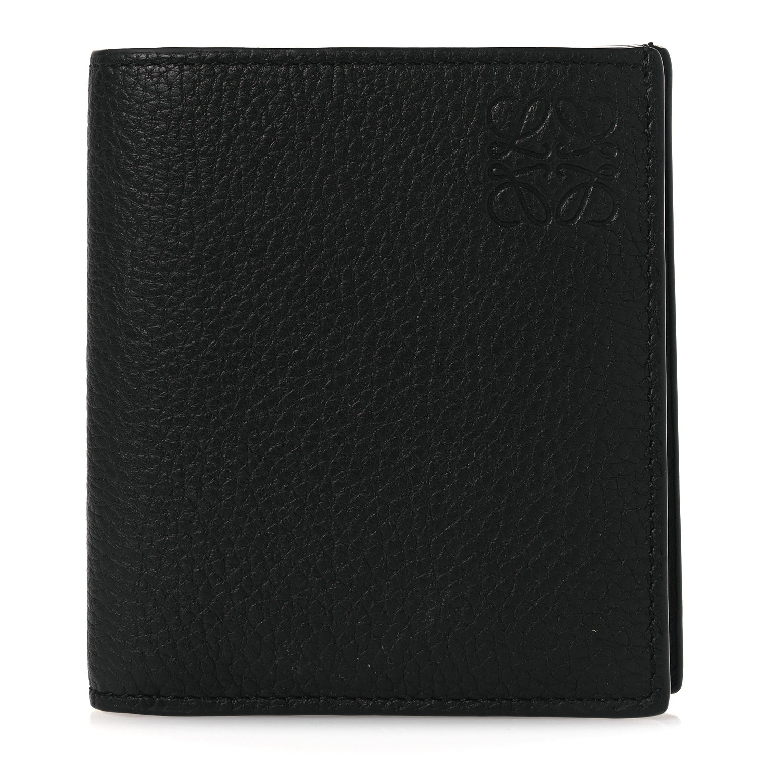 Loewe Grained Calfskin Vertical Bi-fold Wallet Black 1 of 8