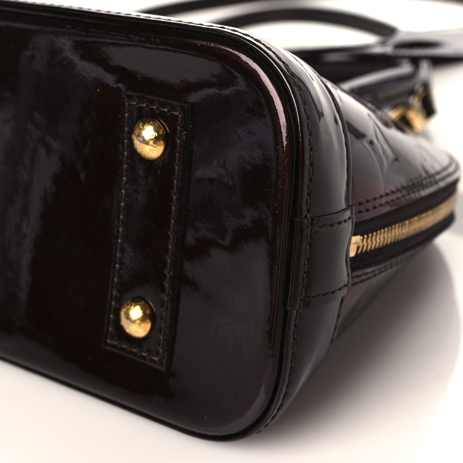 Louis Vuitton Vernis Rayures Alma BB Amarante 7 of 7