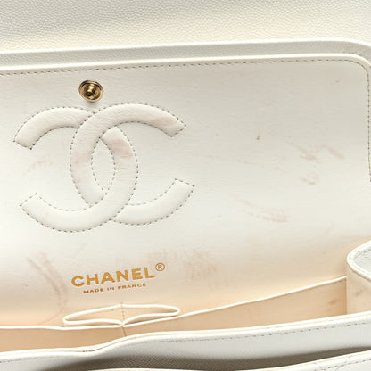Chanel Caviar Quilted Medium Double Flap White 12 of 16