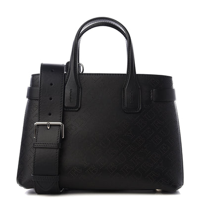 Burberry Calfskin Perforated Small Banner Tote Black 1 of 8