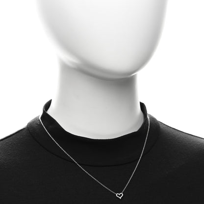 Tiffany Platinum Diamond Extra Mini Heart Pendant Necklace 2 of 5