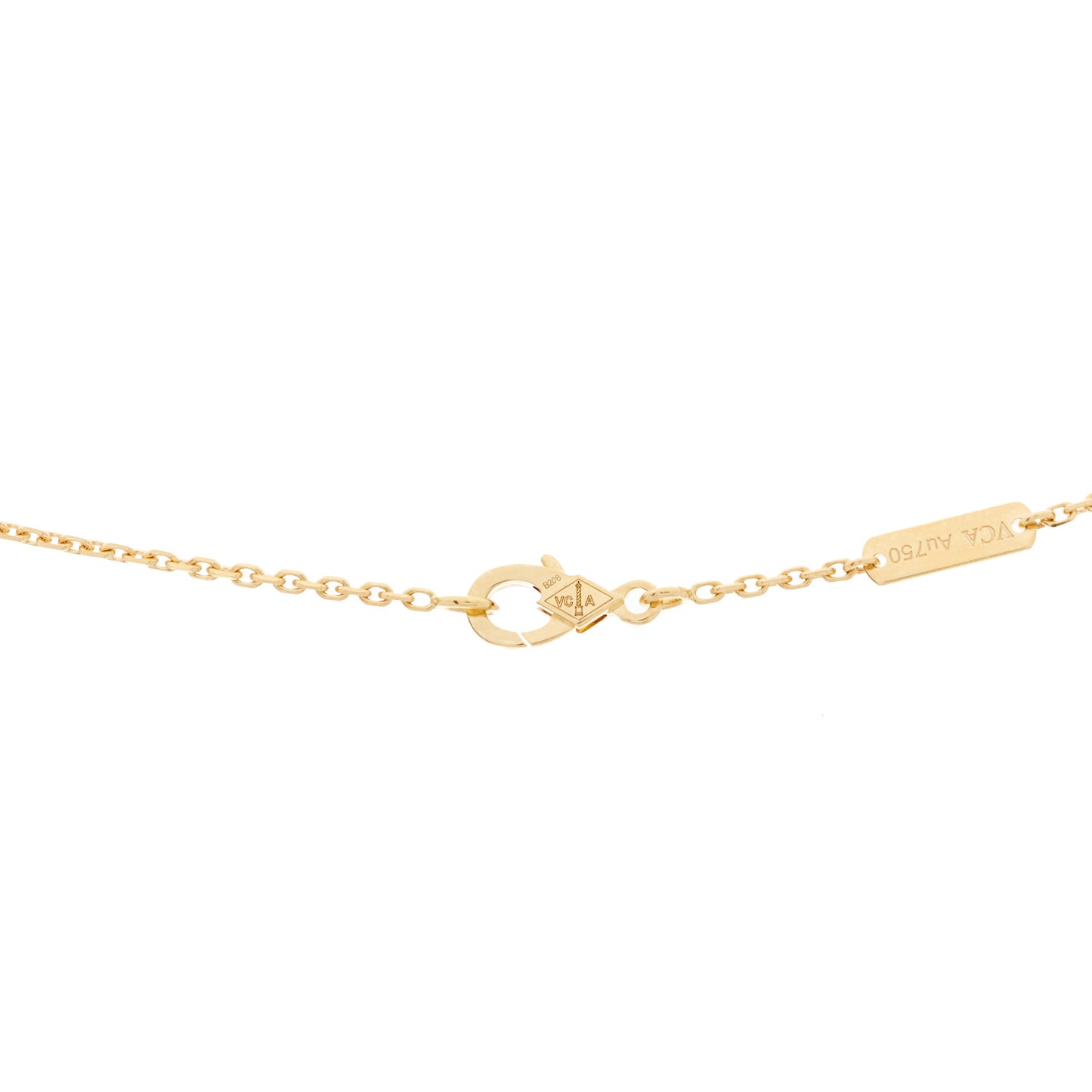 18K Yellow Gold Guilloche Vintage Alhambra Pendant Necklace
