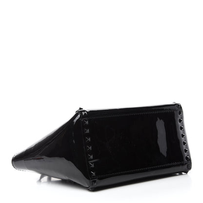Valentino Garavani Patent Monochrome Small Rockstud Double Handle Tote Black 4 of 10