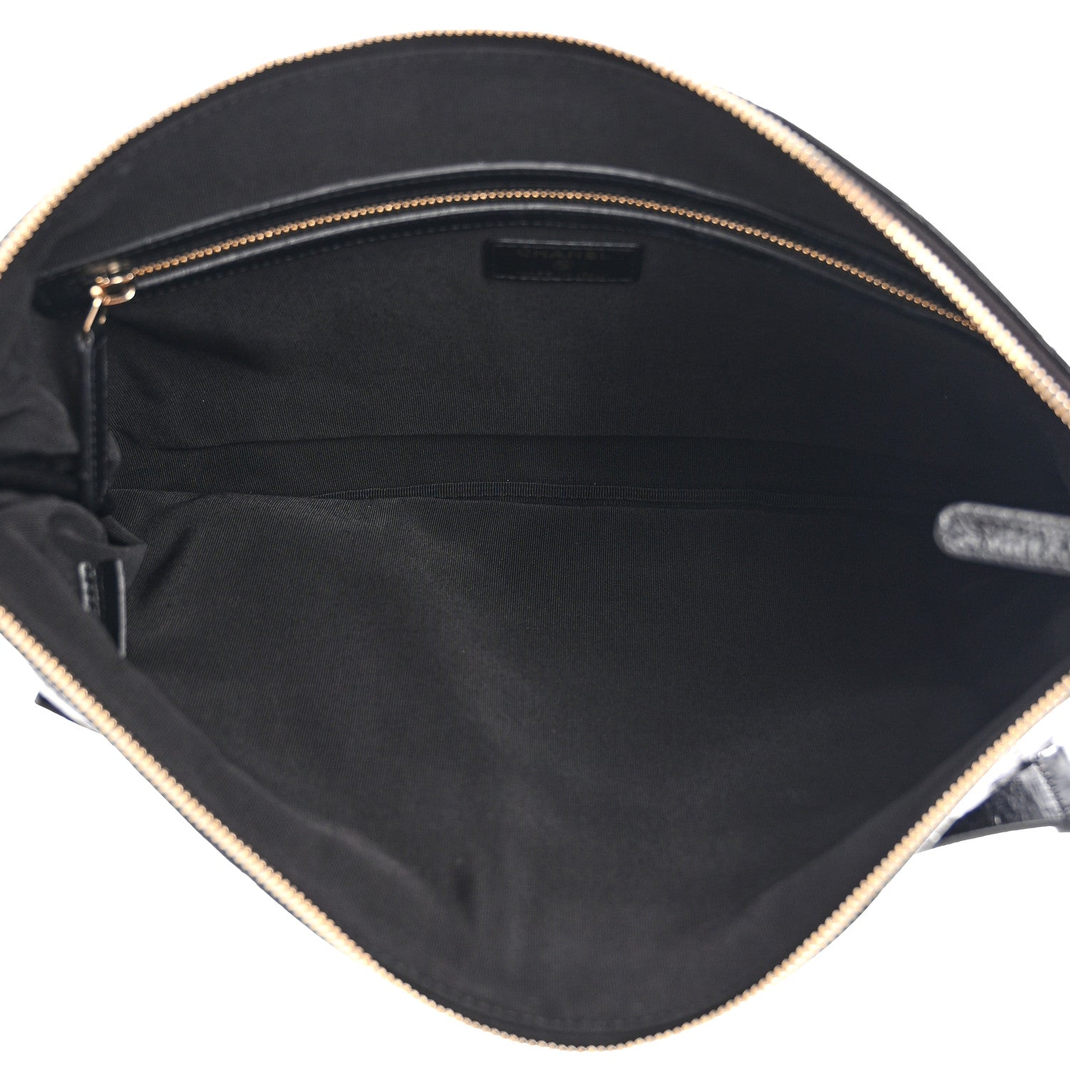 Chanel Shiny Crumpled Calfskin Quilted Medium Night by the C Pouch Clutch Black 5 of 8