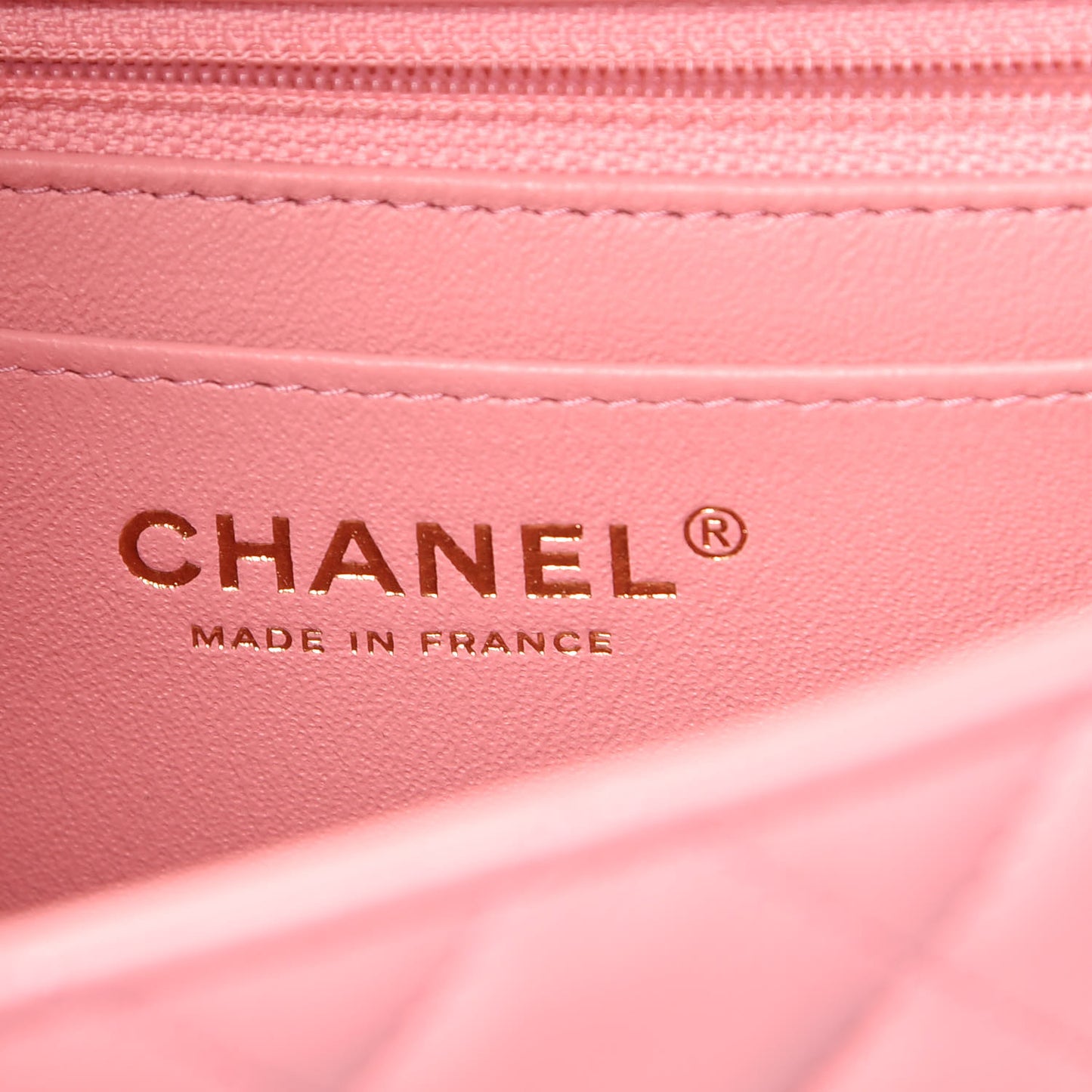 Lambskin Quilted Mini Rectangular Flap Pink