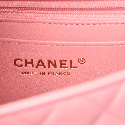 Chanel Lambskin Quilted Mini Rectangular Flap Pink 6 of 10