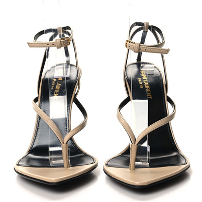 Saint Laurent Calfskin Nadja 105 Ankle Strap Sandals 38 Trench 2 of 8