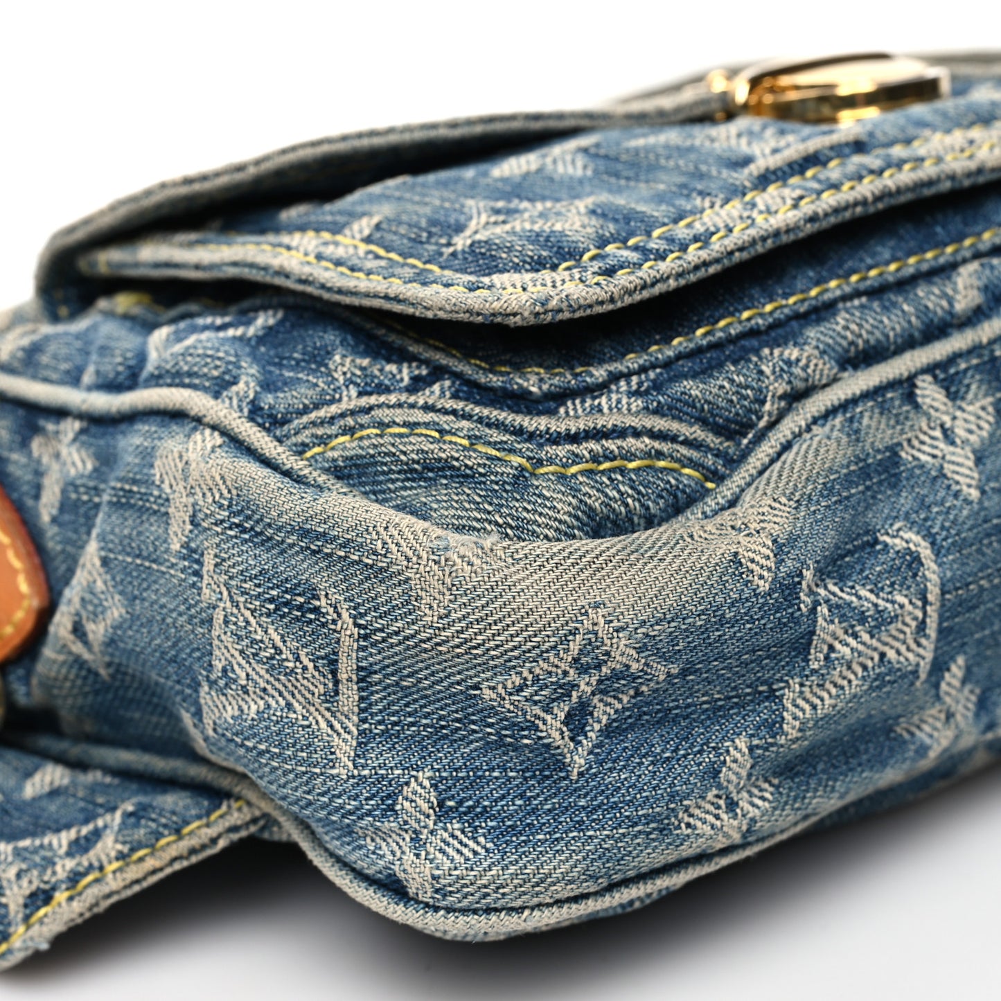 Monogram Denim Bum Bag Blue