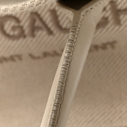 Saint Laurent SAINT LAURENT Linen Calfskin Small Rive Gauche Tote Beige Sea Salt 14 of 16